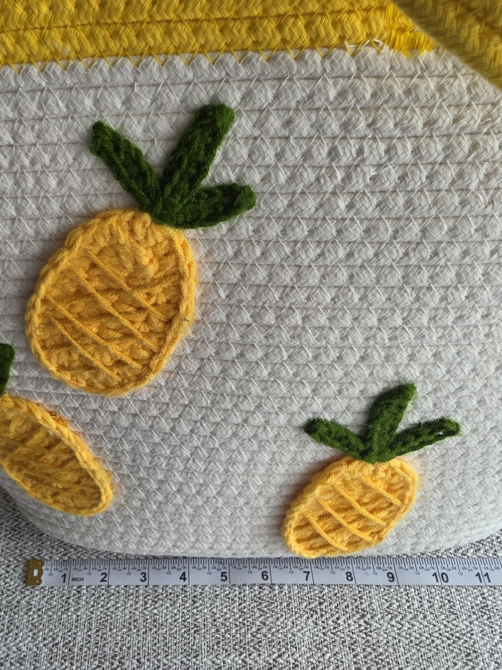 Yellow & White Pineapple Crochet Tote Bag - Picture 3 of 6